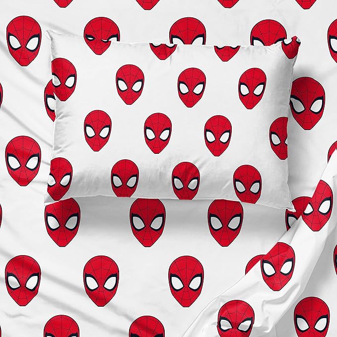 Jay Franco Marvel Spiderman Spidey Daze 4 Piece Twin Bed Set - Includes Reversible Comforter & Sheet Set Bedding - Super Soft Fade Resistant Microfiber (Official Marvel Product)