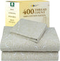California Design Den Printed Twin XL Sheet Sets - 400 Thread Count Sateen, Natural 100% Cotton Sheets, Deep Pockets, and Durable Bedding Set - Paisley Pattern, Beige