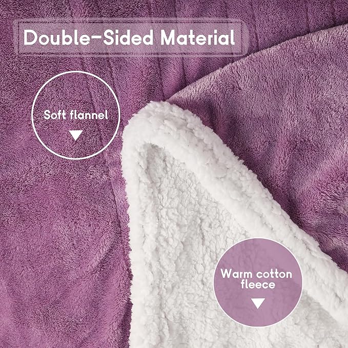 Heated Blanket Electric Blanket Full Size 72''x84'', Soft Flannel Heating Blanket with 1-10 Hour Auto Off - 6 Heat Settings - Machine Washable - Purple