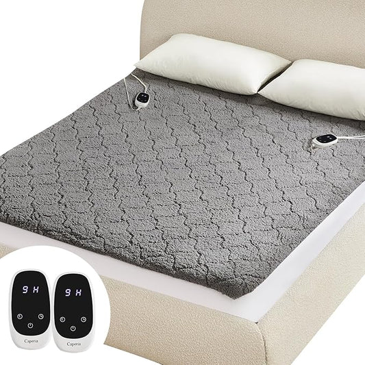 Heated Mattress Pad King, Electric Mattress Pad with 9 Heat Settings, Memory Function, Fast Heating, 1-12 Hours Auto Off, Deep Pocket, Machine Washable, 78"x 80", Black