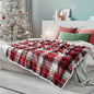PAVILIA Red Green Christmas Plaid Sherpa Throw Blanket, Holiday Fleece Blanket 60" x 80", Soft Flannel Plush Throw for Couch, Sofa & Bed, Festive Winter Home Decor, Cozy