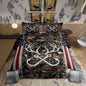 Deer Antler Fishing Comforter Set Full Size,Boys Vintage American Flag Bedding Set for Kids Teens Men Room Decor Brown Jungle Branches Camo Quilted Duvet Adventure Hunting Duvet Insert 3Pcs