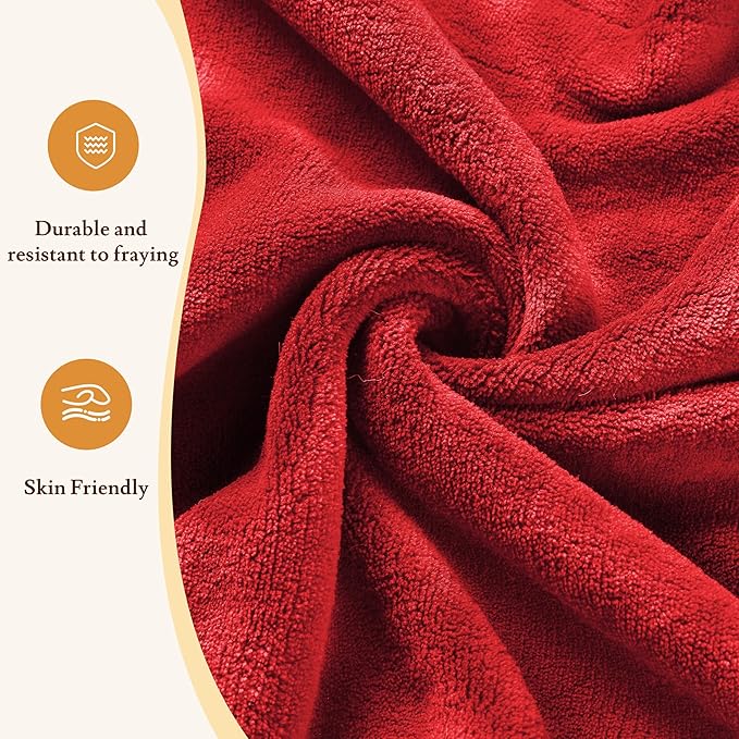 Electric Heated Blanket 72"x84" Full Size - 4 Heat Levels, 10H Auto Shut Off, Ultra-Soft Coral Fleece Heated Blanket with Overheat Protection, Fast Heating, Machine Washable - Red