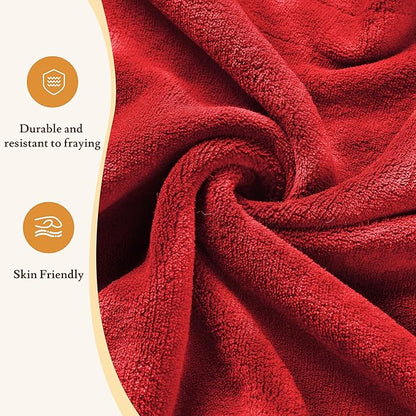 Electric Heated Blanket 72"x84" Full Size - 4 Heat Levels, 10H Auto Shut Off, Ultra-Soft Coral Fleece Heated Blanket with Overheat Protection, Fast Heating, Machine Washable - Red