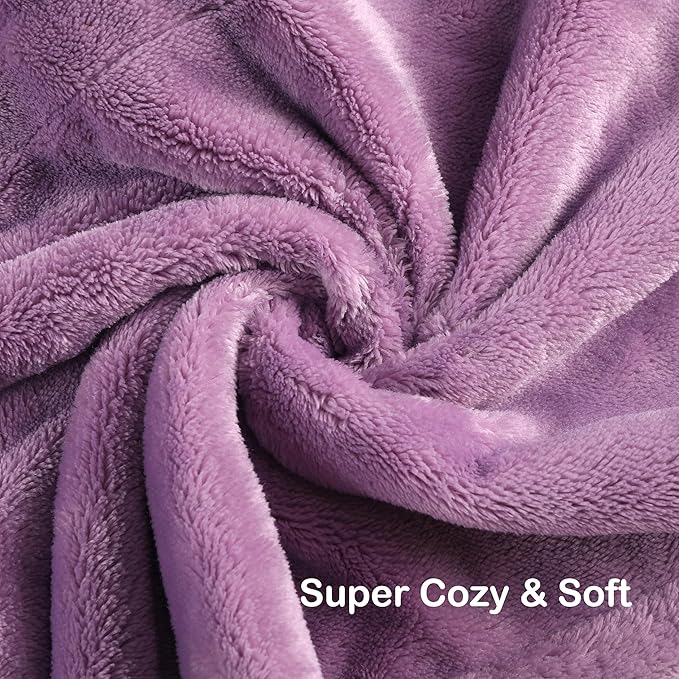 Electric Heated Blanket Queen Size 84"x90", Dual Control Fast Heating Cozy Heated Blanket for Bed, 10 Hours Auto Off & 5 Heating Levels, Warm Gift for Grandma-Light Purple
