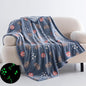 QSTEHEML Soccer Glow in The Dark Blanket,Football Gifts Toys for Kids Boys Age 3-12 Years Old,Birthday, for Toddler, Teen, Son, Soft Luminous Throw Blanket 50"×60"
