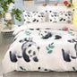CVHOUSE Panda Duvet Cover Set Queen,Panda Bedding Set for Boys Girls,Animal Comforter Cover,Cute Cartoon Pandas Quilt Cover Set,1 Quilt Cover 2 Pillowcases 3 Piece