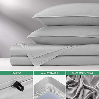 Pure Bamboo Short Queen Sheets for RV Camper (60"x75") - Genuine 100% Organic Viscose Derived from Bamboo Bed Sheet Set, Soft & Cooling, 2 Year Quality Promise (Short Queen, Silver Pearl)