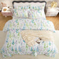 SDY 7PCS Floral Comforter Set Queen Size,Cute Flowers Printed Bedding Comforter Sets for Toddler,Girls Boys and Kids, with Comforter, Flat Sheet, Fitted Sheet and Pillowcases & Shams