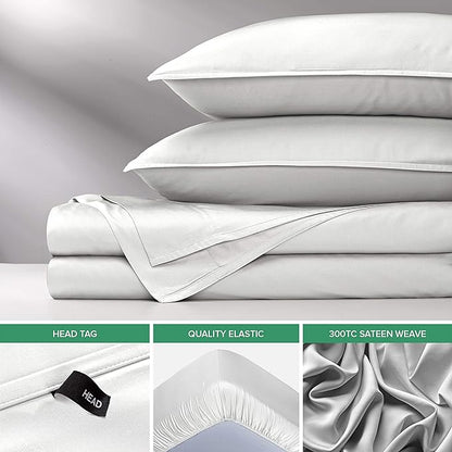 Pure Bamboo Twin XL Sheets, Genuine 100% Organic Viscose Derived from Bamboo Bed Sheet Set, Luxuriously Soft & Cooling, Double Stitching, 2 Year Quality Promise (Twin XL, White)