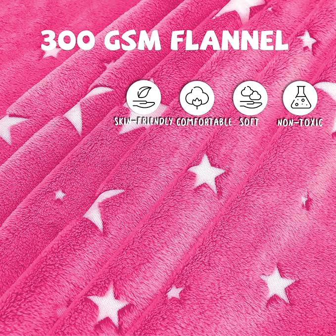 REXEO Throw Blanket Soft Fleece Blankets Pink Blanket Cute Bed 60 * 80 inch