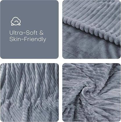 Electric Heated Blanket 72"x84" Full Size with Cozy Flannel, 6 Heat Settings & 10 Hours Auto Off, Soft & Cozy Warming Throw for Home, Office, or Bed, Machine Washable, Grey