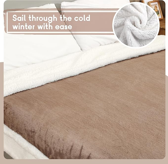Heated Blanket Electric Blanket Full Size 72''x84'', Soft Flannel Heating Blanket with 1-10 Hour Auto Off - 6 Heat Settings - Machine Washable - Brown