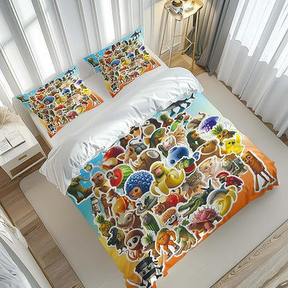 Funny Fusion Animals Bedding Set,Fusion Animals Duvet Cover Twin Full Queen King Set for Kids Boys Bed Decor Gifts (Color 17,Twin (68" x 90"))