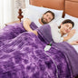 greenoak Heated Electric Blanket Throw, Faux Fur Sherpa Heating Blanket for Sofa Bed, Warm Winter Gifts for Women/Her, Heater Lap Blankets 5-Position Timer &10 Heating Levels 72''*84" Purple