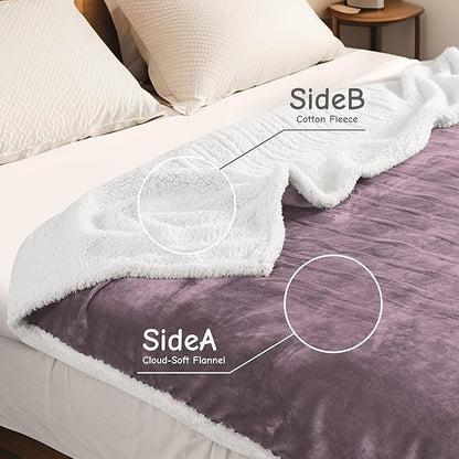 Electric Heated Blanket Full Size 72"x84", Soft Flannel with Overheat Protection, 6 Adjustable Heat Settings & 10-Hour Auto-Off Timer, Fast Heating for Winter Comfort, Purple