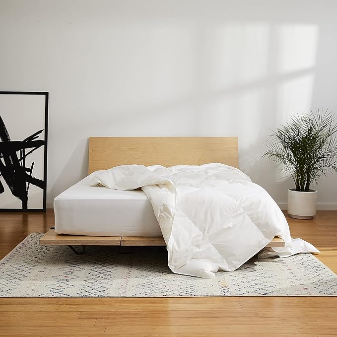 Brooklinen Lightweight Luxury Down Comforter, 100% Natural Canadian Duck Down Duvet Insert - 650 Fill Power, 100% Cotton Shell, King/Cali King Size Comforter for Warm Sleepers