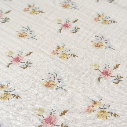 BuLuTu Azalea Floral Print Duvet Cover King Size, Chic Shabby Bedding Set 3 Pieces, Cotton Muslin Comforter Cover with Ruffles, Soft Lightweight Quilt Cover King, All Seasons