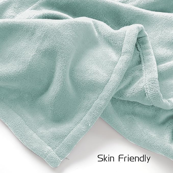 Electric Heated Blanket 90"x100" King Size, Soft Coral Fleece, Dual Controllers with 4 Heating Levels and 10 Hours Auto-Off, Machine Washable, Cozy Plush Fabric for Home, Mint Green