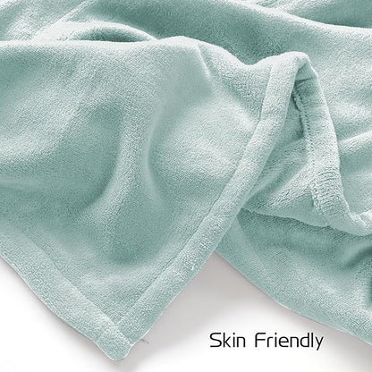 Electric Heated Blanket 90"x100" King Size, Soft Coral Fleece, Dual Controllers with 4 Heating Levels and 10 Hours Auto-Off, Machine Washable, Cozy Plush Fabric for Home, Mint Green