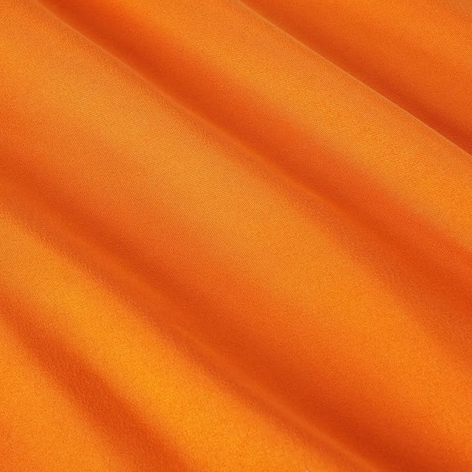 Amazon Basics 3 Piece Soft, All-Season Microfiber Kid's Comforter and Pillow Sham Set, Full/Queen, Bright Orange, Solid