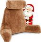 Husband Pillow XXL – Reading Pillow Bed Chair with Arms & Back Support – Tan - Back Pillow for Beds Sitting Up – Bed Rest Arm Pillow – Comfy Reading Pillow for Adults