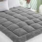 Cymula Pillow Top Mattress Topper King Sherpa Mattress Pad for Back Pain Extra Thick Mattress Pillow Top with 8-21" Deep Pockets Mattress Cover for King Size Bed, Grey