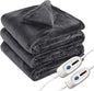 Electric Heated Blanket Queen Size 84"x90", Dual Control Fast Heating Cozy Heated Blanket for Bed, 10 Hours Auto Off & 4 Heating Levels, Warm Gift for Grandma-Dark Gray