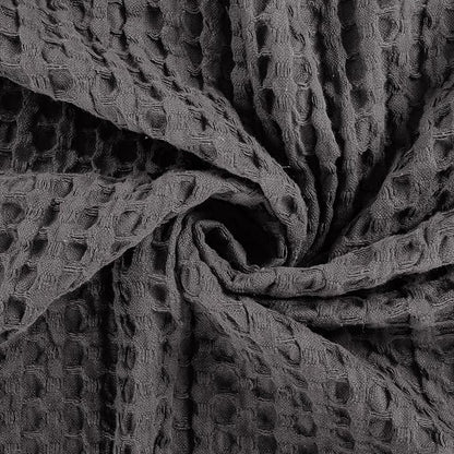 HILLFAIR 100% Cotton Blanket- 120"x120" XXL Oversized King Bed Blankets- Family Size 10 ft x 10 ft Big- Waffle Blankets- All Season Soft Breathable- Extra Large King Cotton Blanket for Bed- Grey