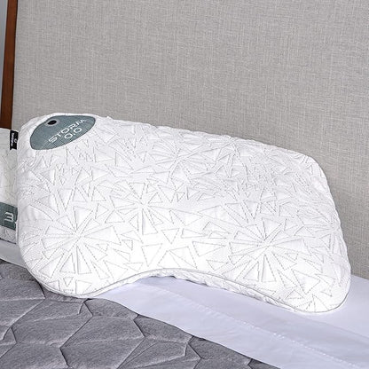 Bedgear Storm Cuddle Curve Performance Pillow - Size 0.0 - Cooling Bed Pillow for Side Sleepers - Medium Firmness- Washable and Removable Cover - 20" W x 26" L