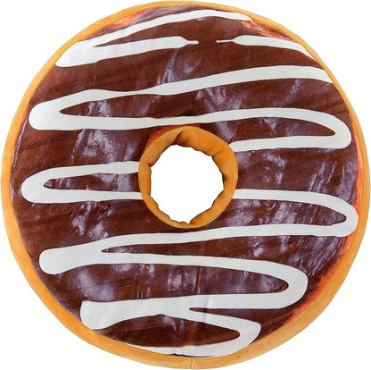 Cheer Collection Round Donut Pillow | 2-in-1 Reversible Super Soft Microplush Doughnut Pillow - Chocolate Glaze, Rainbow Sprinkles