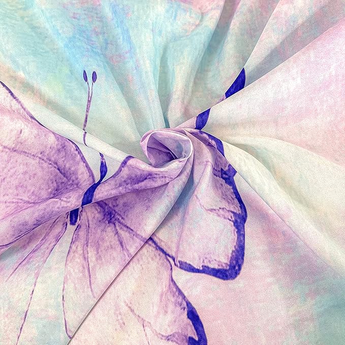CVHOUSE Rainbow Butterfly Bedding Set for Girls - King Size, 1 Duvet Cover 2 Pillowcases, Girls Room Decor