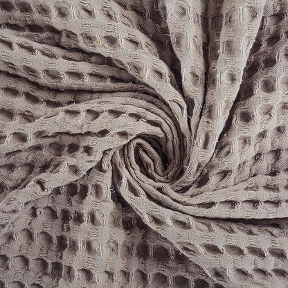 HILLFAIR 100% Cotton Blanket- 120"x120" XXL Oversized King Bed Blankets- Family Size 10 ft x 10 ft Big- Waffle Blankets- All Season Soft Breathable- Extra Large King Cotton Blanket for Bed- Khaki