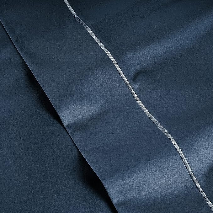 LANE LINEN 100% Egyptian Cotton Split King Sheets for Adjustable Beds - Soft & Comfy Sateen Weave Naturally Cooling Breathable Oeko Tex Certified Bed Sheets - Dark Denim
