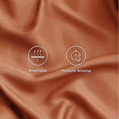 Bedsure King Size Sheets Set, Cooling Sheets for Hot Sleepers, Rayon Derived from Bamboo, Breathable & Soft, Deep Pocket Up to 16 Inches, Hotel Luxury Silky Bedding, Burnt Orange