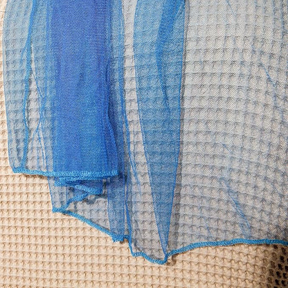 Blue Canopy for Girls Bed with Pre-Glued Glow in The Dark Stars - Princess Mosquito Net Room Decor - Kids & Baby Bedroom Tent with Galaxy Lights - 1 Opening Canopy Bed & Hanging Kit Included